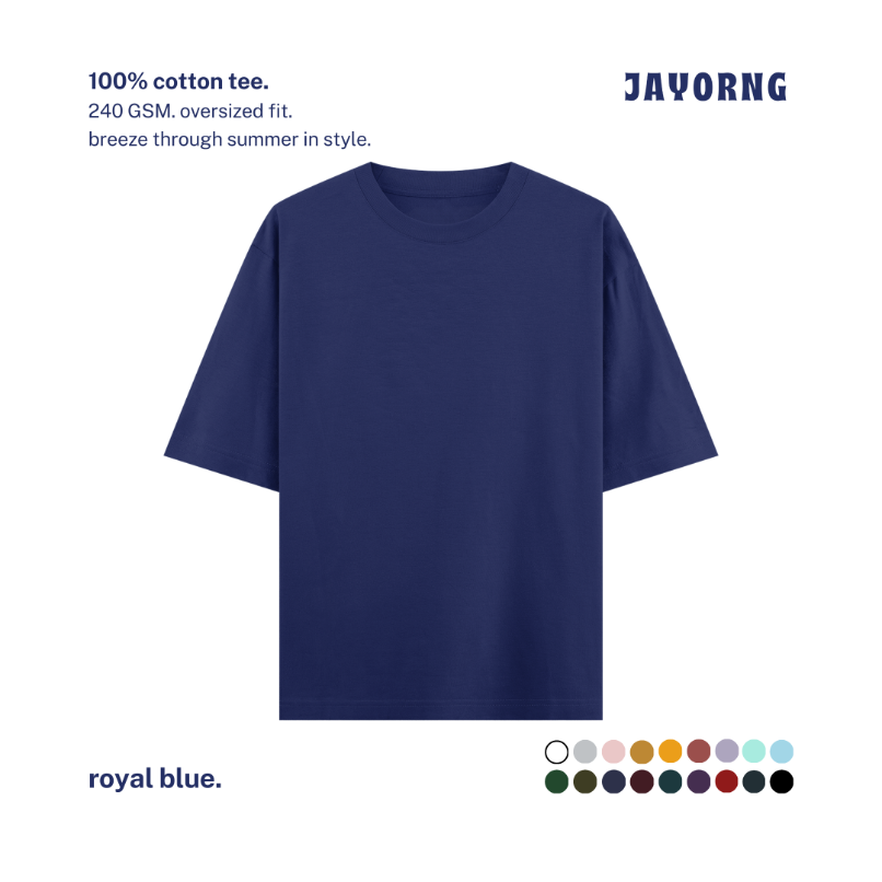 Unisex Oversized Cotton T-Shirt Royal Blue