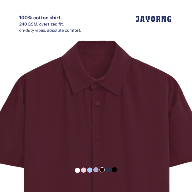 Unisex Oversized Cotton Shirt Maroon