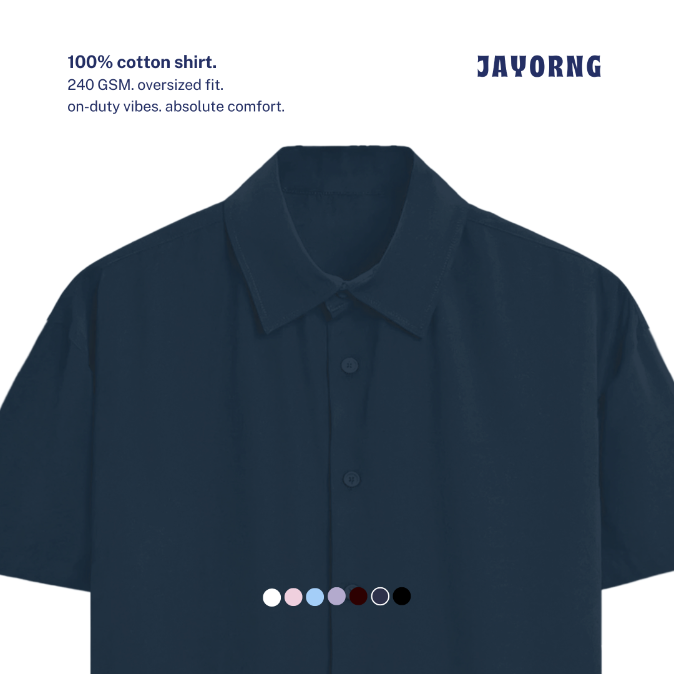 Unisex Oversized Cotton Shirt Navy Blue