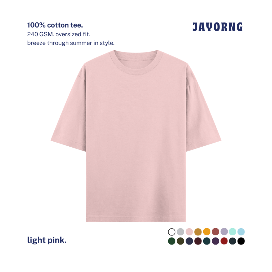 Unisex Oversized Cotton T-Shirt Light Pink