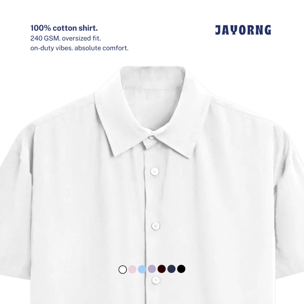 Unisex Oversized Cotton Shirt White
