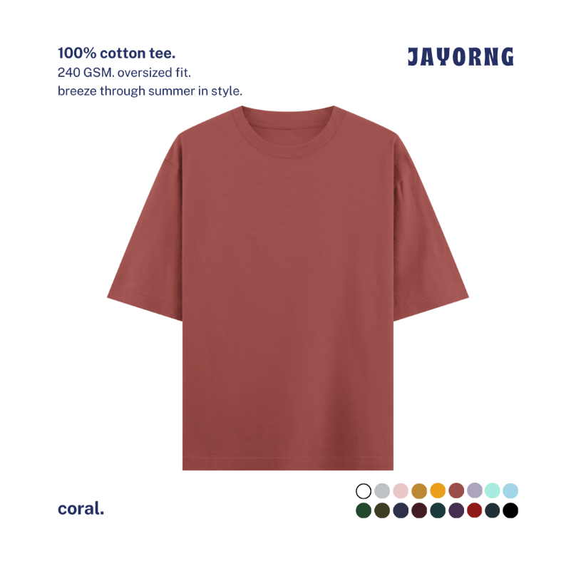 Unisex Oversized Cotton T-Shirt Coral