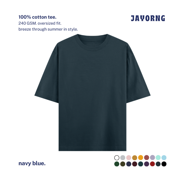 Unisex Oversized Cotton T-Shirt Navy Blue
