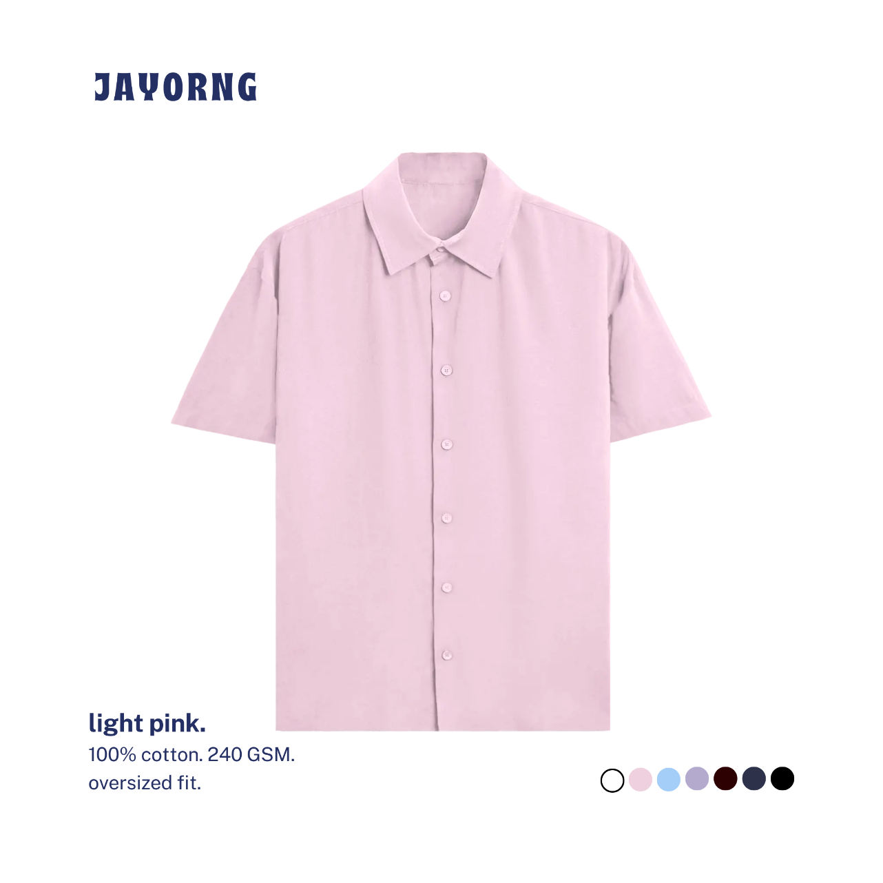 Unisex Oversized Cotton Shirt Light Pink