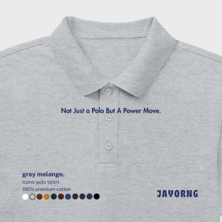 Iconic Mens Polo T-Shirt Grey Melange