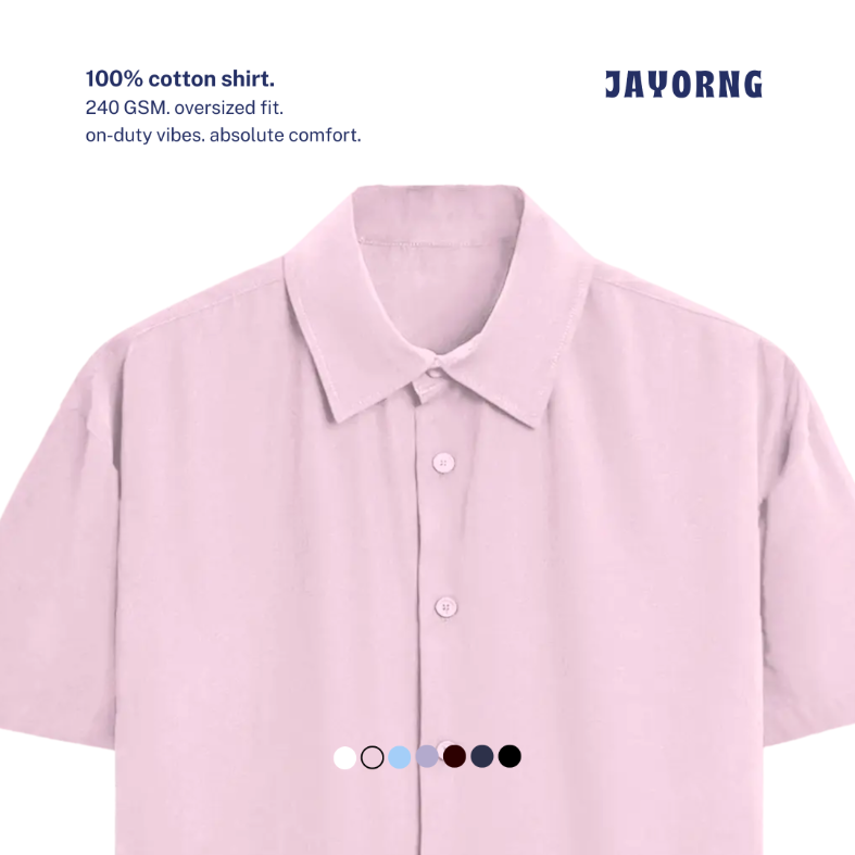 Unisex Oversized Cotton Shirt Light Pink