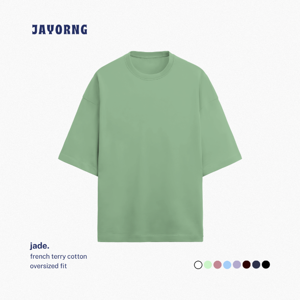 Unisex Oversized Terry Cotton T-Shirt Jade