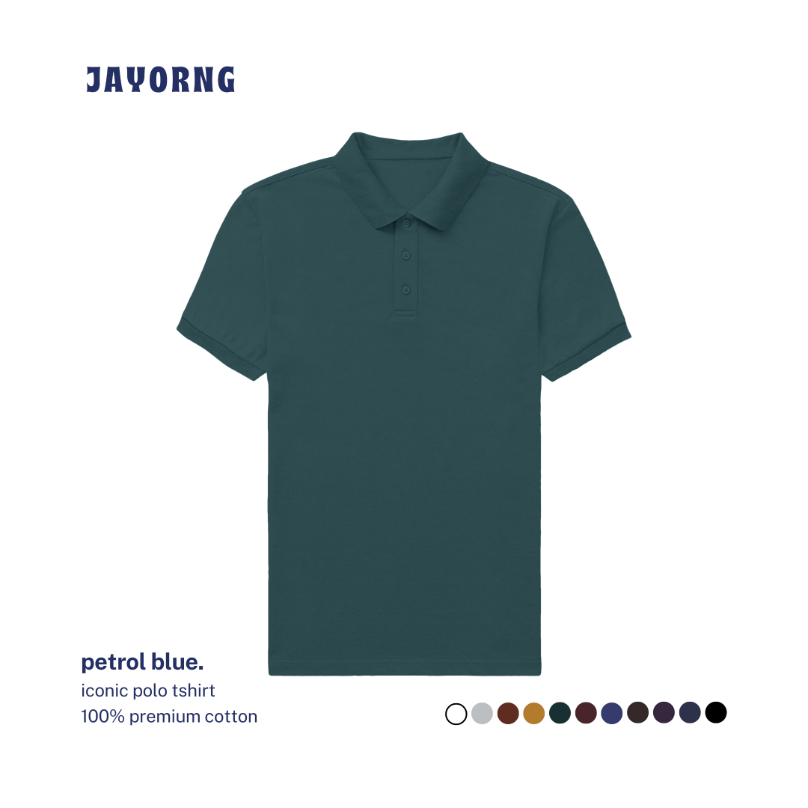 Iconic Mens Polo T-Shirt Petrol Blue