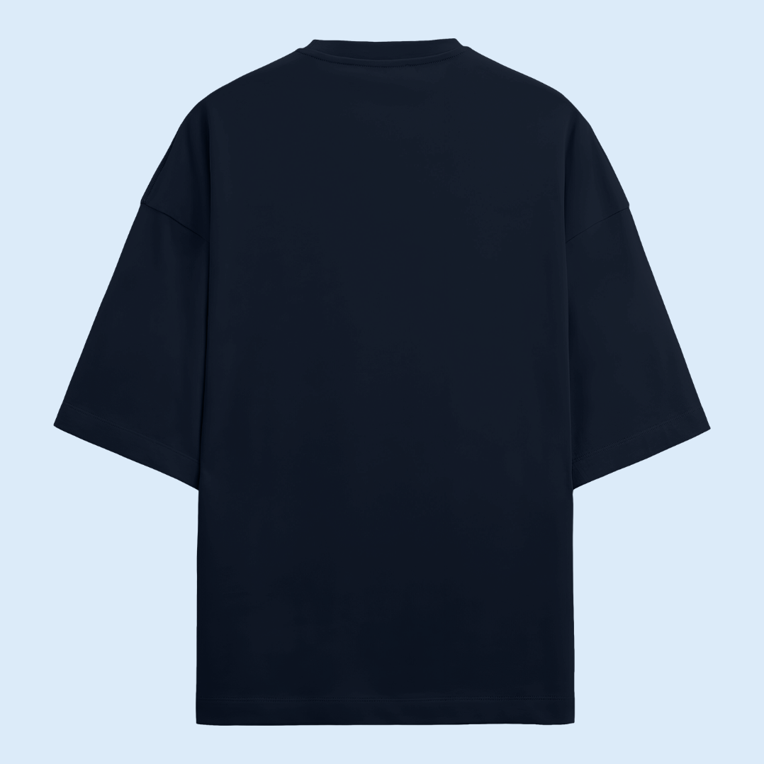 Unisex Oversized Terry Cotton T-Shirt Navy Blue