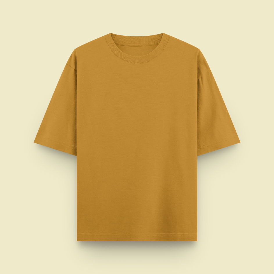 Unisex Oversized Cotton T-Shirt Mustard Yellow
