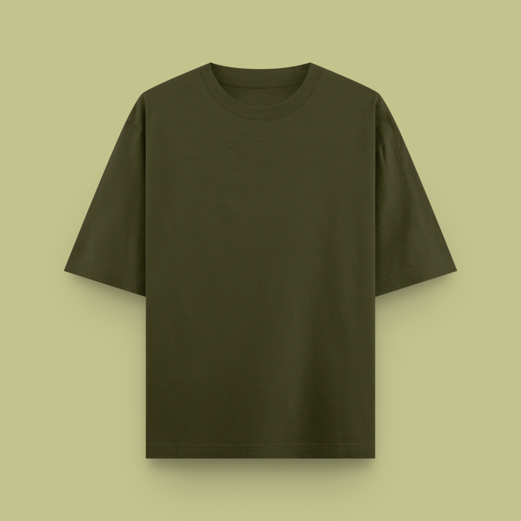 Unisex Oversized Cotton T-Shirt Olive Green