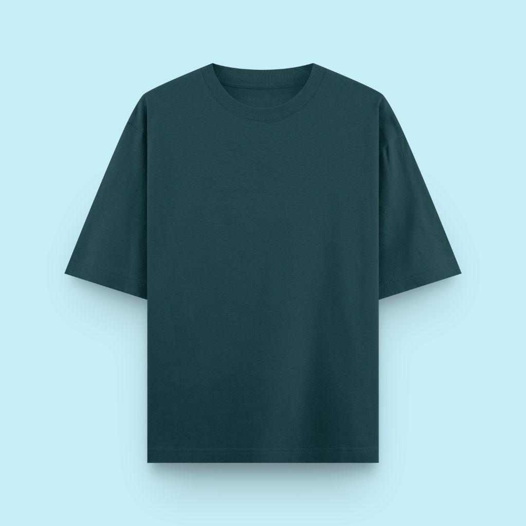 Unisex Oversized Cotton T-Shirt Petrol Blue