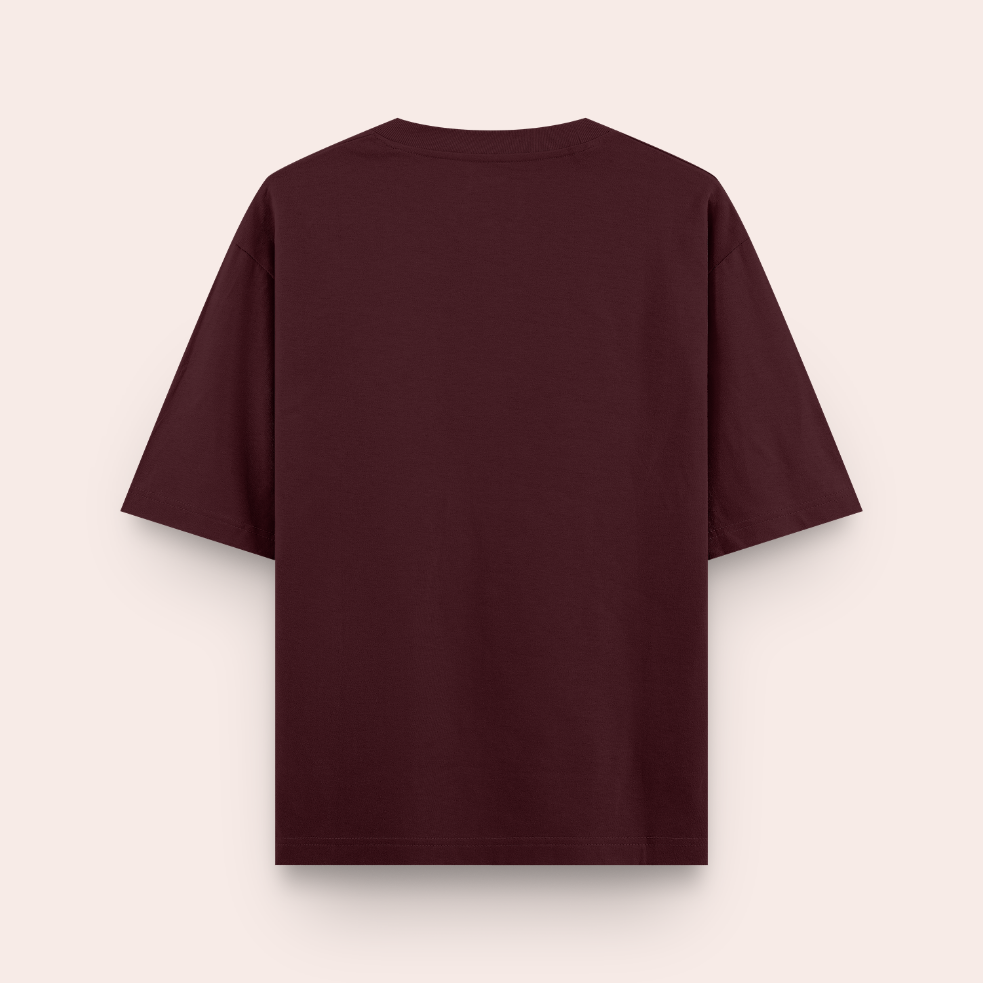 Unisex Oversized Cotton T-Shirt Maroon