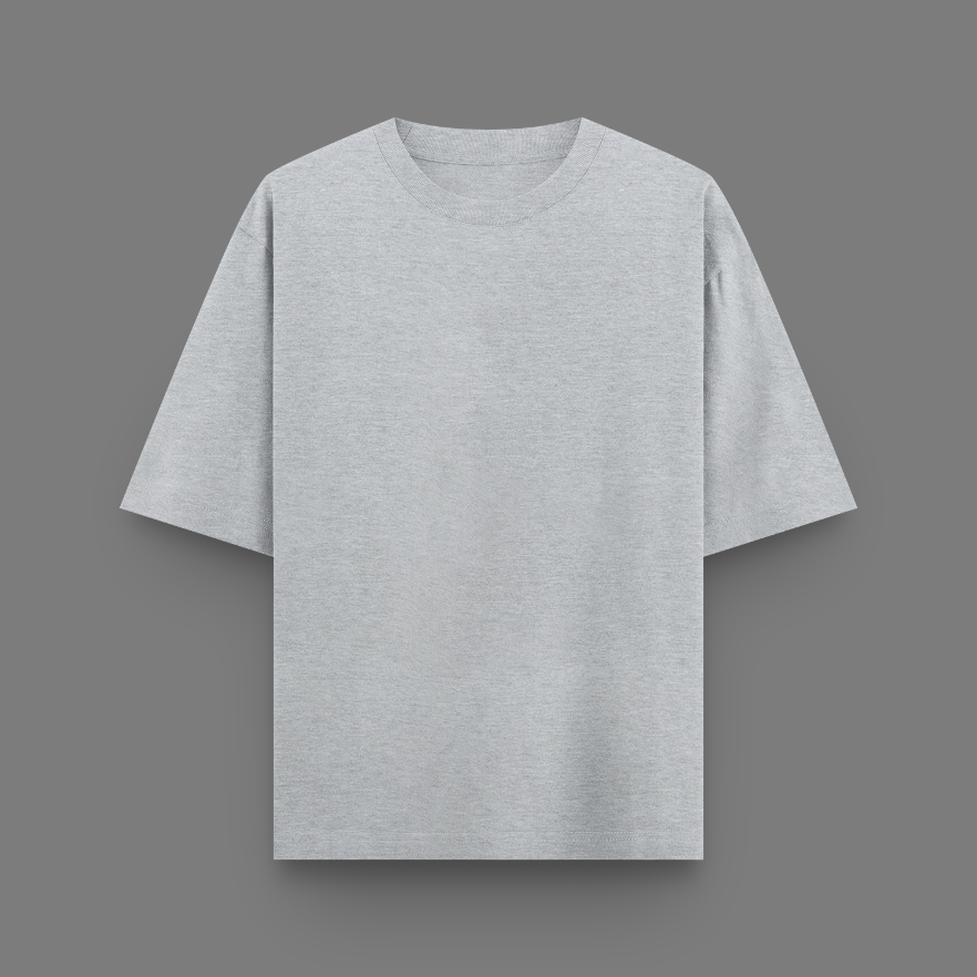 Unisex Oversized Cotton T-Shirt Grey Melange