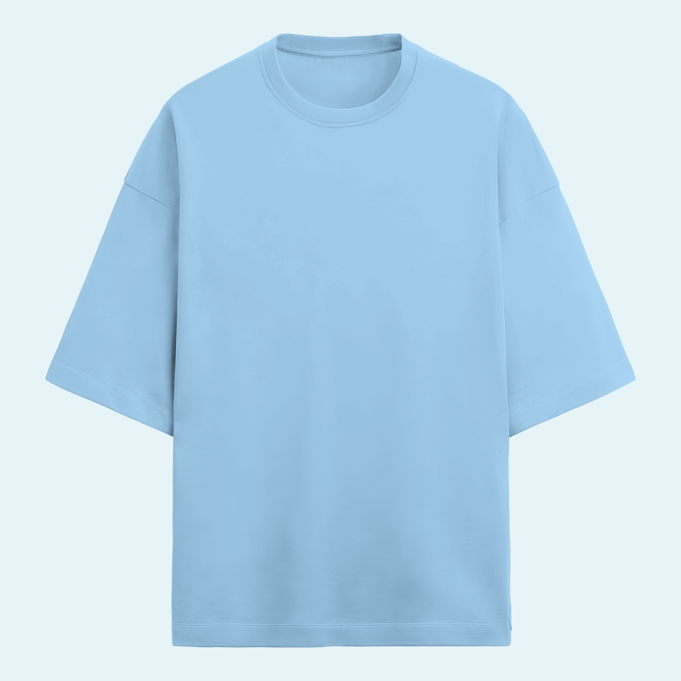 Unisex Oversized Terry Cotton T-Shirt Baby Blue
