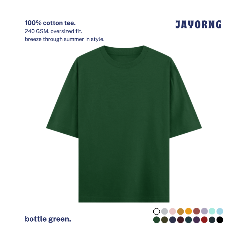 Unisex Oversized Cotton T-Shirt Bottle Green