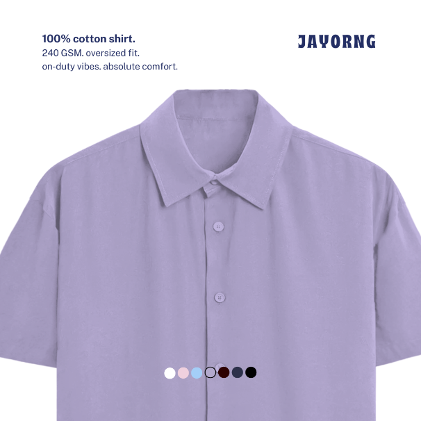 Unisex Oversized Cotton Shirt Lavender