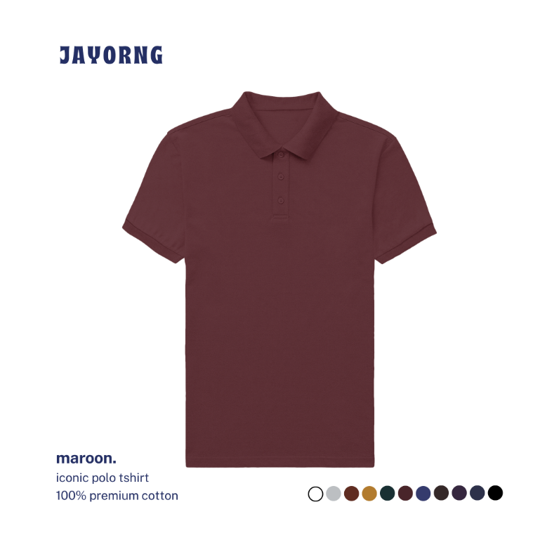 Iconic Mens Polo T-Shirt Maroon