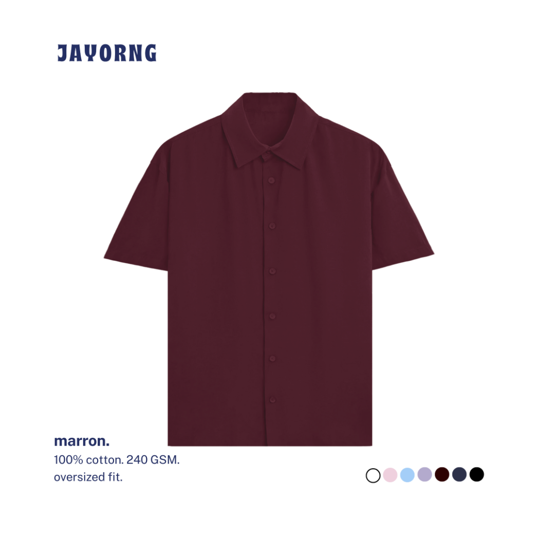 Unisex Oversized Cotton Shirt Maroon