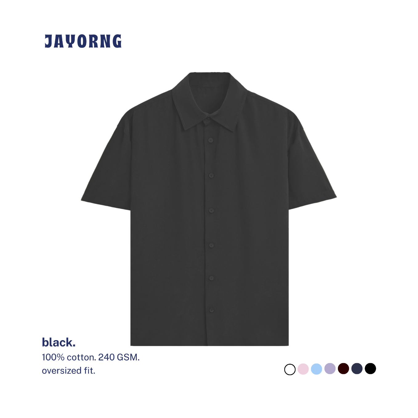 Unisex Oversized Cotton Shirt Black