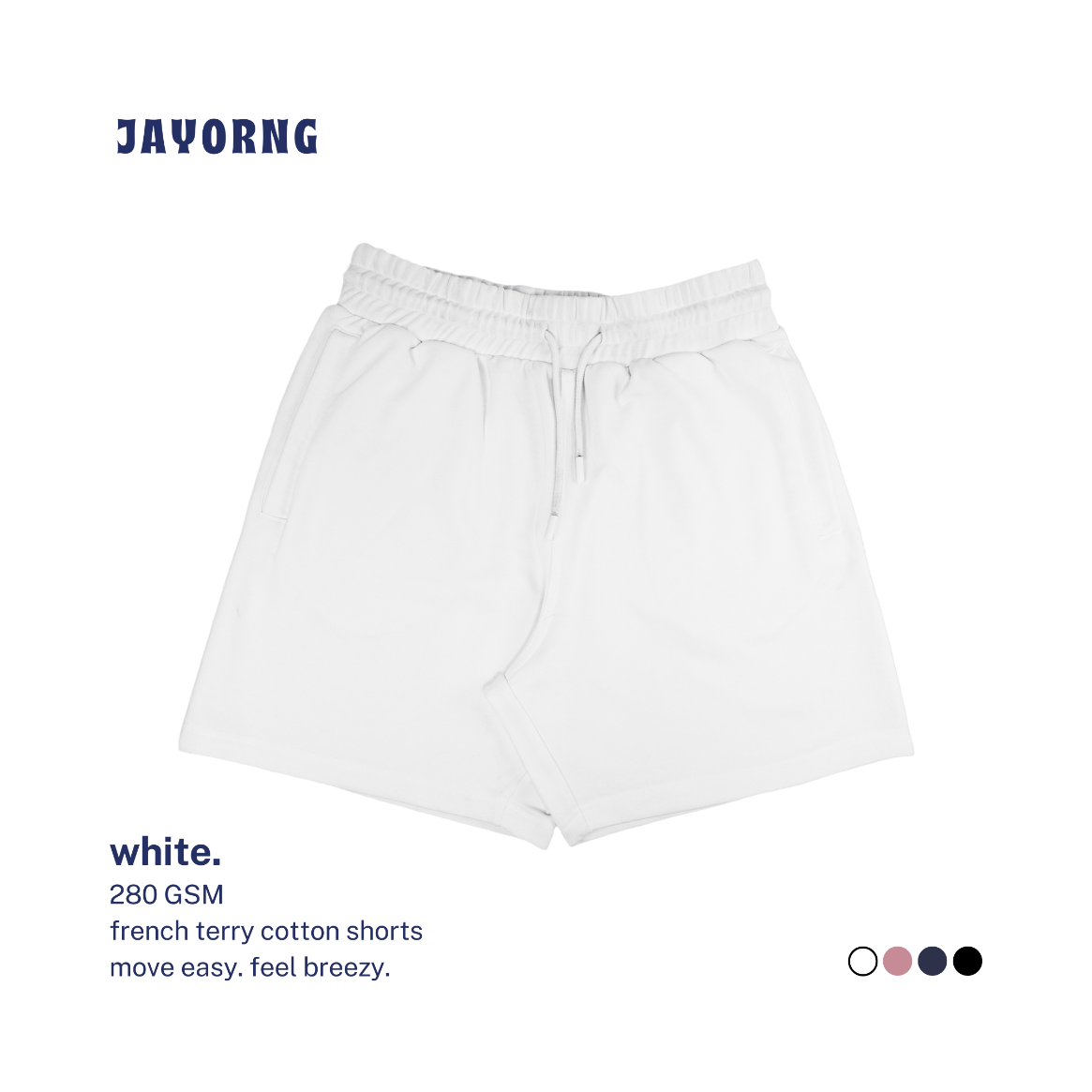 Royale Terry Cotton Shorts White