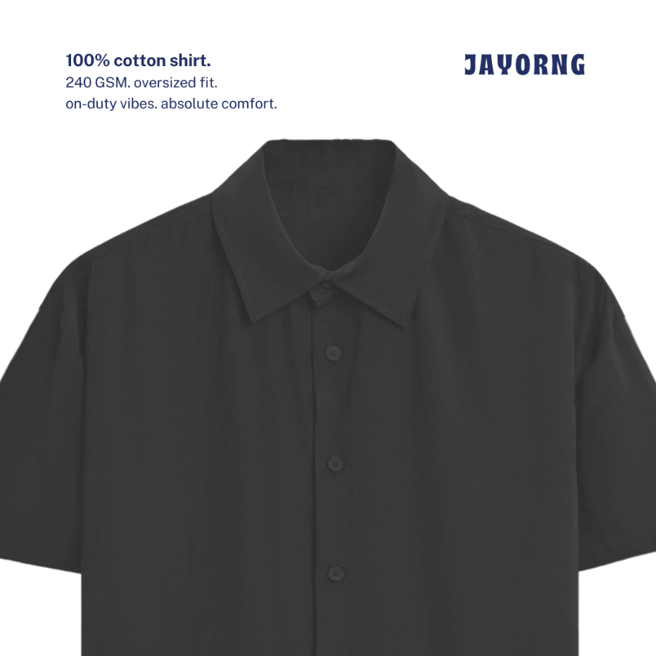 Unisex Oversized Cotton Shirt Black