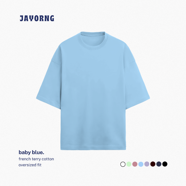 Unisex Oversized Terry Cotton T-Shirt Baby Blue