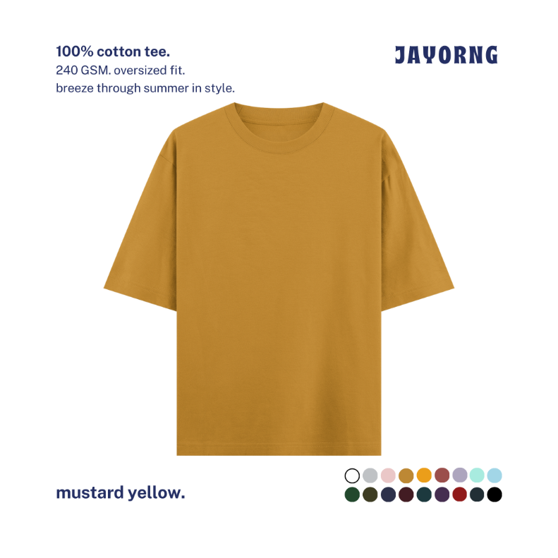 Unisex Oversized Cotton T-Shirt Mustard Yellow