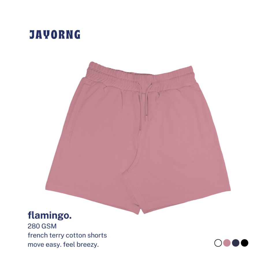 Royale Terry Cotton Shorts Flamingo