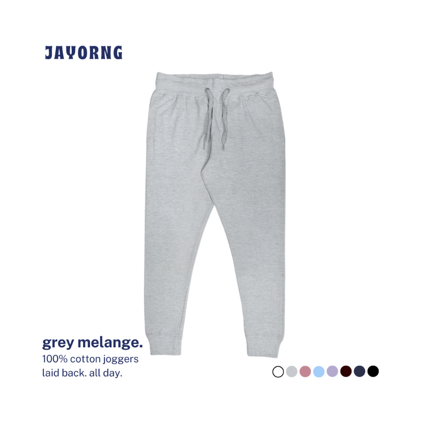 Unisex Cotton Joggers Grey Melange