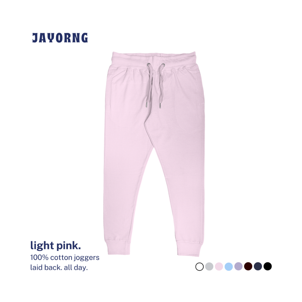 Unisex Cotton Joggers Light Pink
