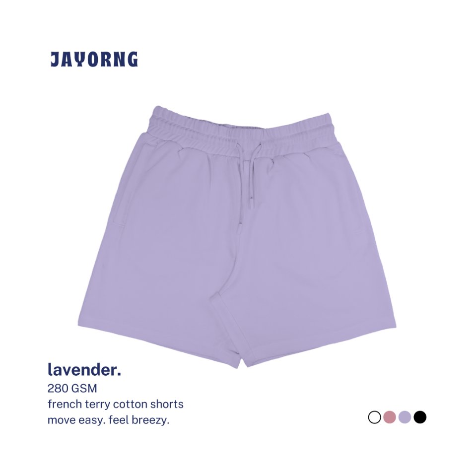 Royale Terry Cotton Shorts Lavender