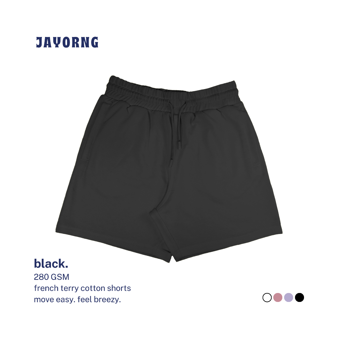 Royale Terry Cotton Shorts Black