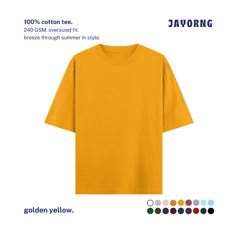 Unisex Oversized Cotton T-Shirt Golden Yellow