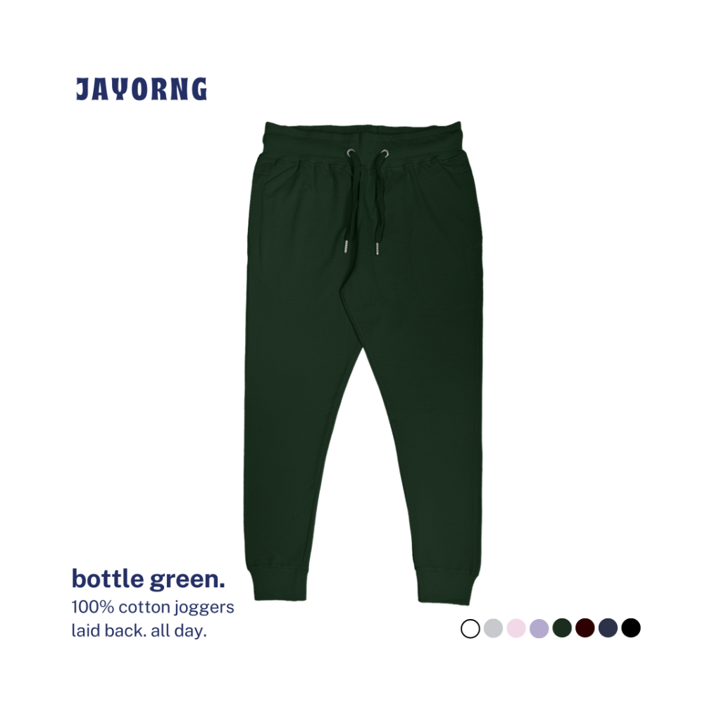 Unisex Cotton Joggers Bottle Green