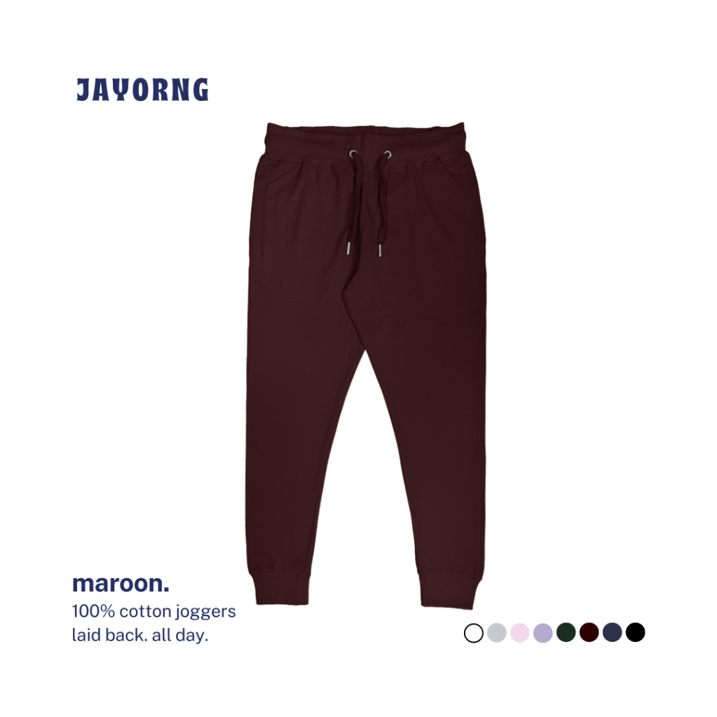 Unisex Cotton Joggers Maroon