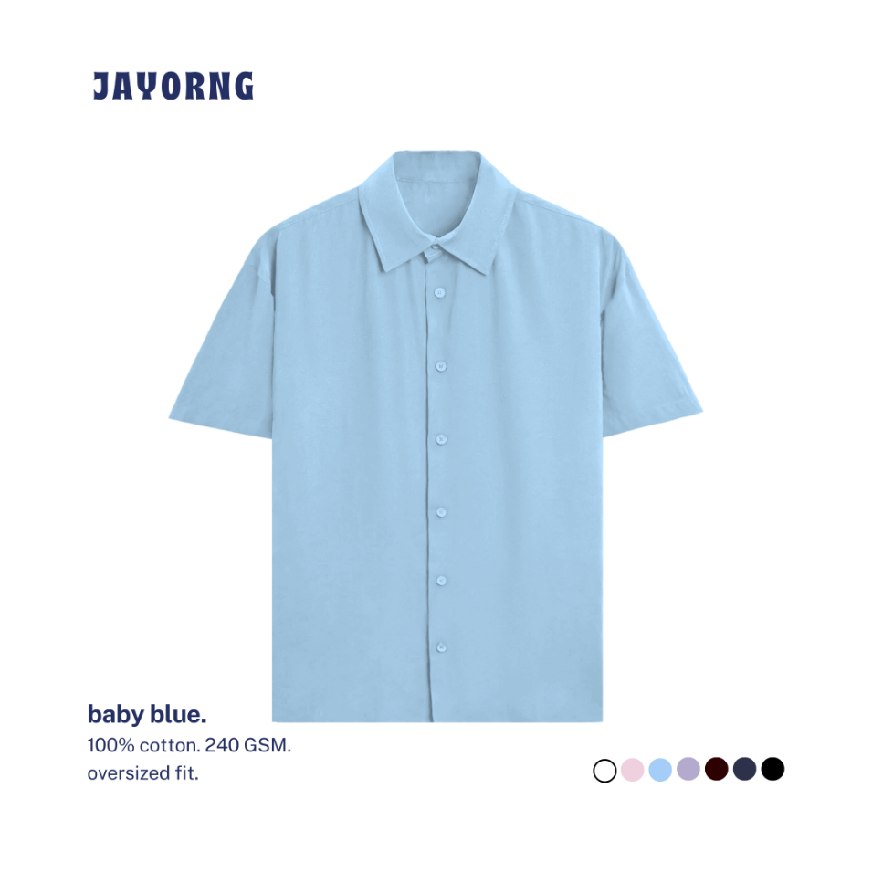 Unisex Oversized Cotton Shirt Baby Blue
