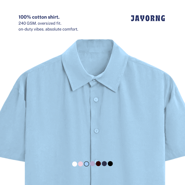 Unisex Oversized Cotton Shirt Baby Blue