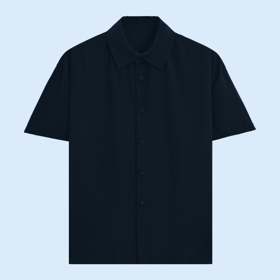 Unisex Oversized Cotton Shirt Navy Blue
