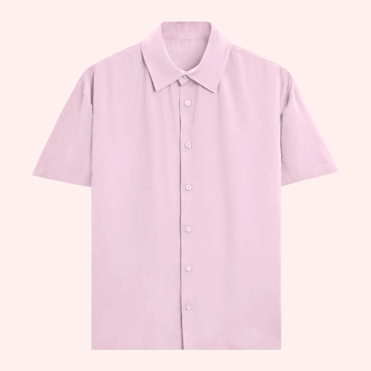 Unisex Oversized Cotton Shirt Light Pink