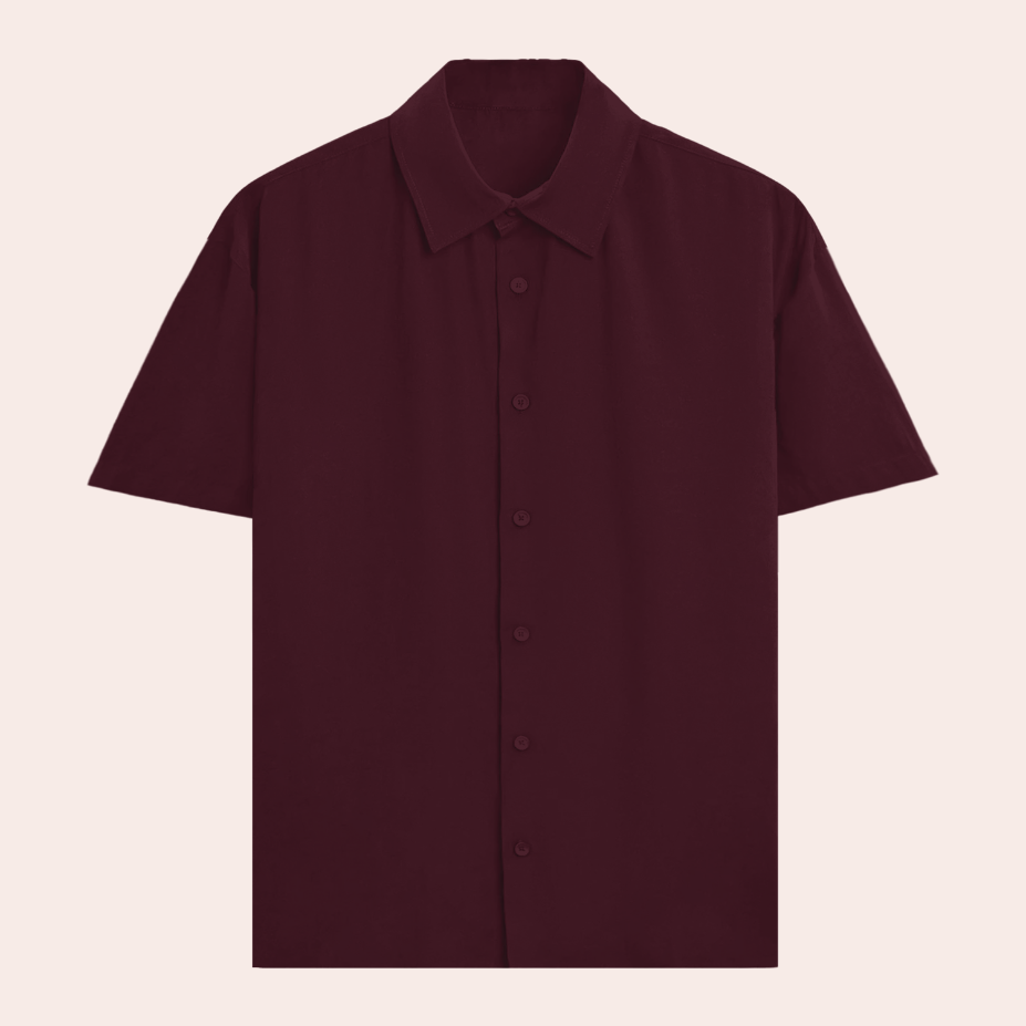 Unisex Oversized Cotton Shirt Maroon