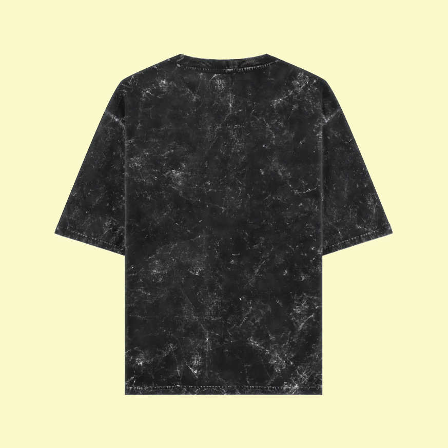 Unisex Acidwash Cotton Oversized T-Shirt Black